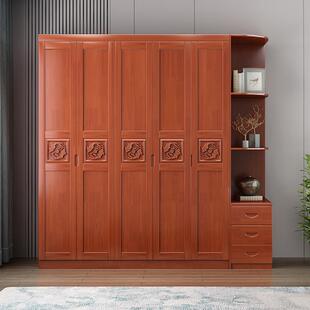 三四五抽六门实木衣柜对角门衣柜可X412加顶柜开加转柜加屉卧室大