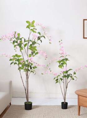 仿真植物垂丝茉莉花树端酒店铺橱窗家居落地盆栽摆件装饰假绿植
