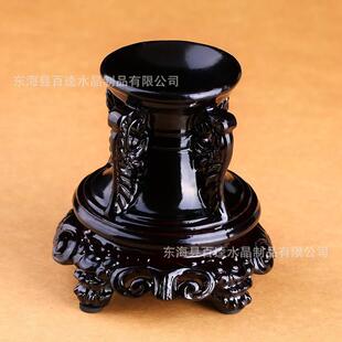 实木树脂雕花水晶球底座摆件 圆形球体底座葫芦底托石座