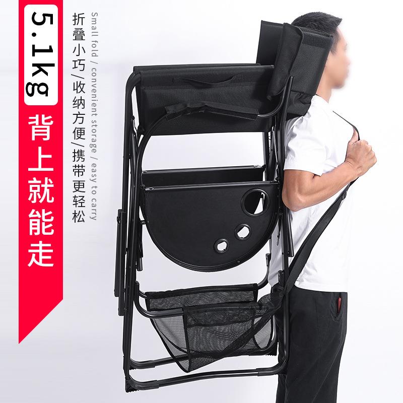 新款铝合金化妆椅便携可折叠多功能美发椅高脚黑色靠背户外导演椅