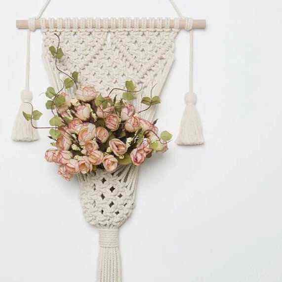 手工编织挂篮材料包ins挂毯线Macrame编绳花篮