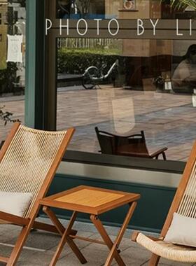 花园椅阳台家用闲晒UKF太阳躺两用叠折靠背休藤椅子户外庭院桌椅