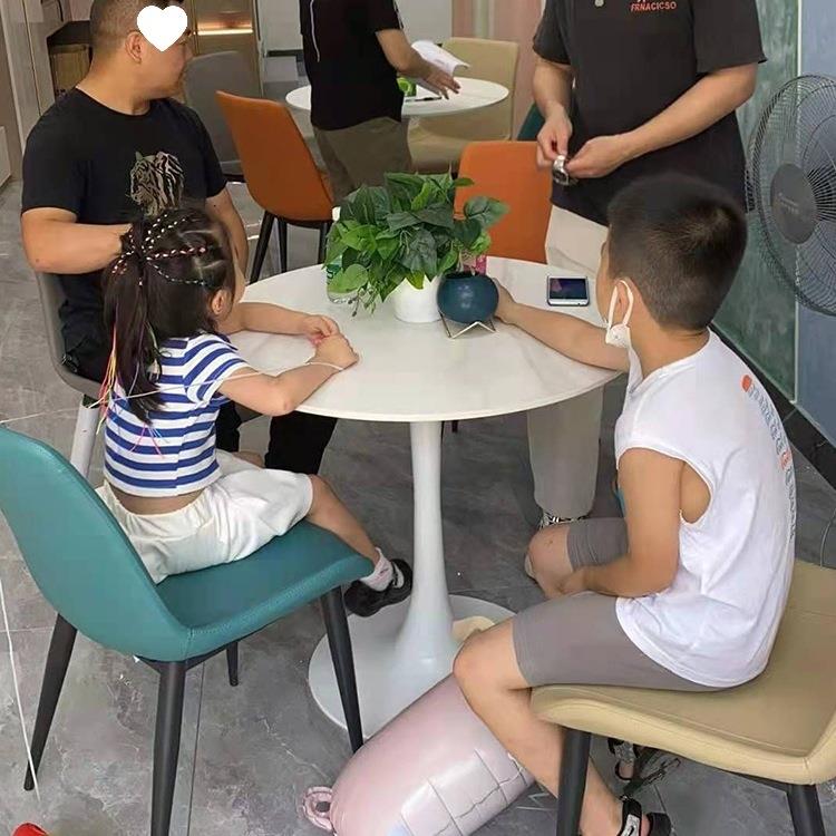 岩板餐桌休闲茶台接待茶桌桌洽桌椅谈组合阳台圆子郁金香小桌茶几