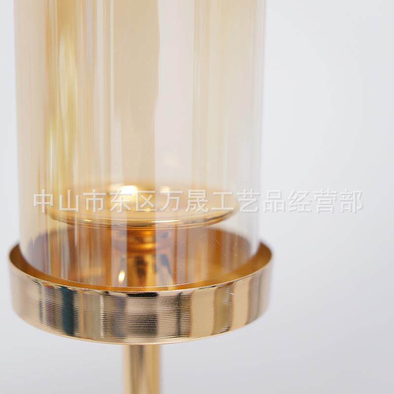 北欧轻奢水晶烛台样板间客厅玄关水晶摆件家用烛光晚餐烂漫蜡烛台