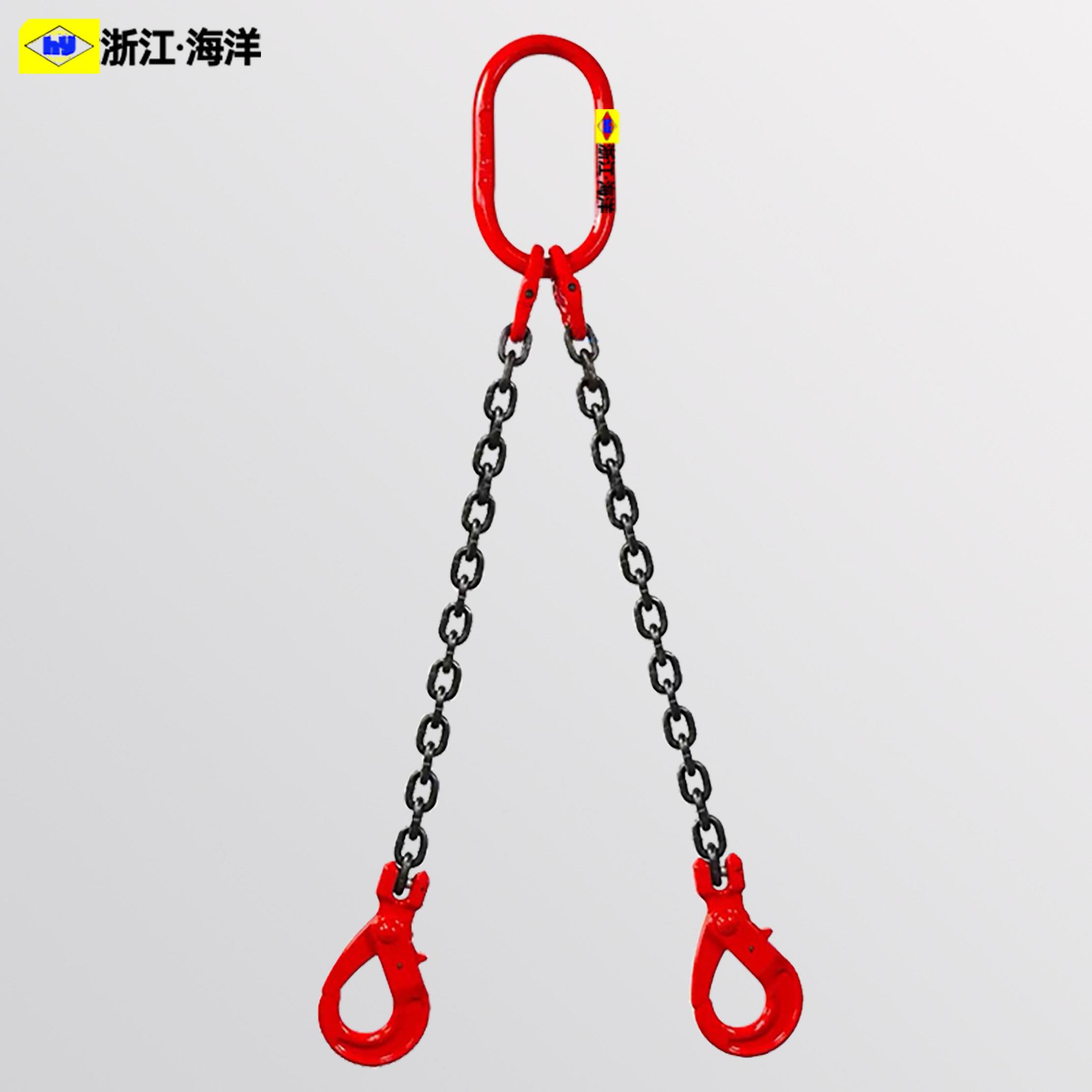 4腿起重链条吊具羊角安全自锁吊钩组合吊链吊装铁链挂钩链条吊钩