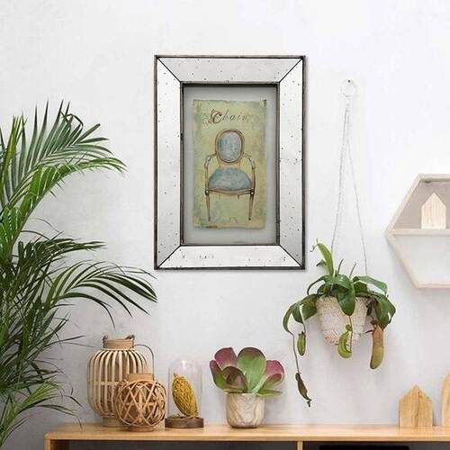 复古装饰画做旧斑驳点镜面创意古典画装饰画镜子挂饰客厅卧室挂饰