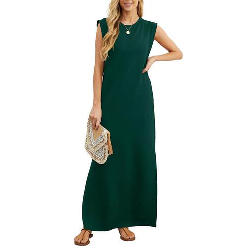 Women'S Sleeveless Plain Sleepwear Dress Plus Size