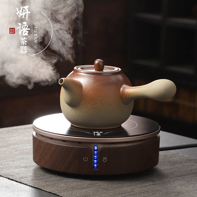 侧把陶壶烧水壶电陶炉煮茶器陶瓷养生壶单壶明火碳炉连把提梁壶