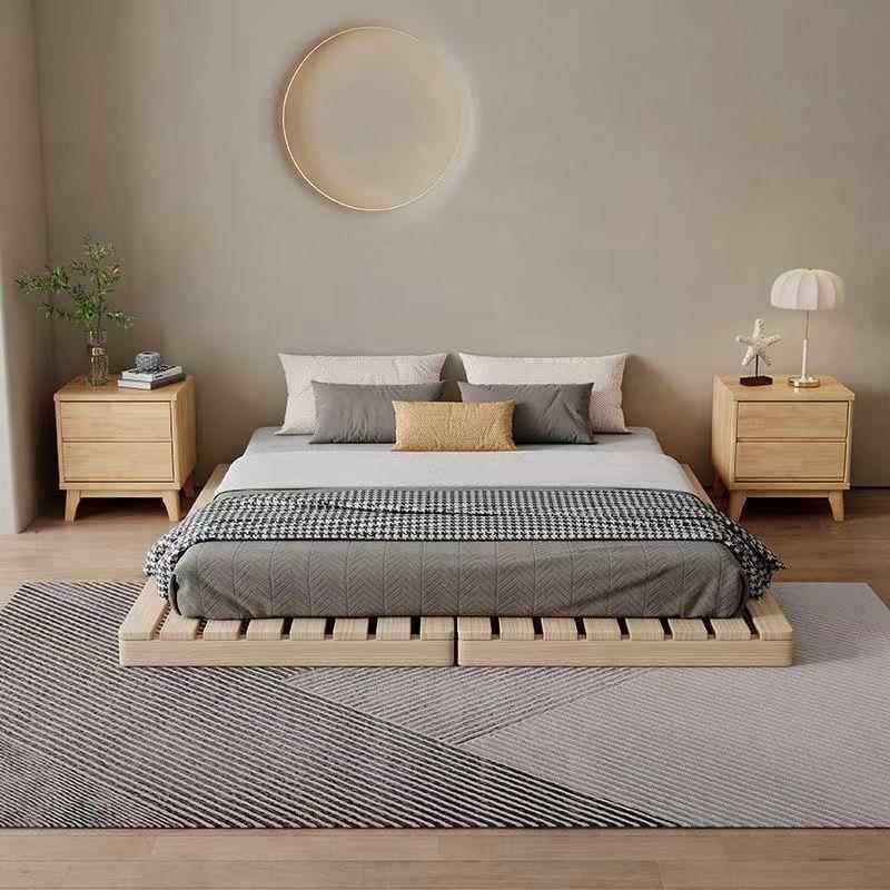 日式榻榻米床架实木排骨架子落地简约地台床垫矮床架出租屋经济型