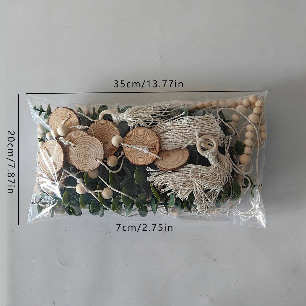 新款壁饰挂件 房间装饰沙发背景尤加利树叶装饰壁挂手工编织挂毯