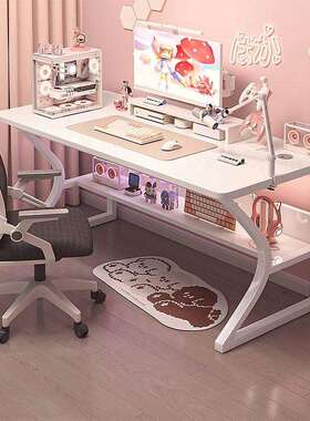 租房简易书桌白色电脑桌台式家用办公出租屋简易桌子卧室学习书桌