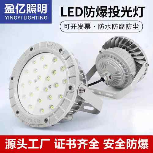 LED防爆灯加油站罩棚灯化工厂仓库车间圆形工矿灯工业防腐投光灯