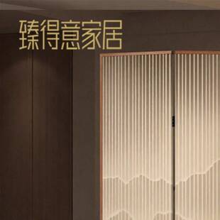 屏风折叠移动新中式客厅隔断实木办公酒店大堂茶室折屏滑轮底座