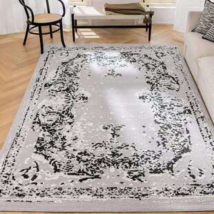 高级意式地毯客厅新款卧室沙发地垫轻奢茶几免洗黑白防水可擦复古