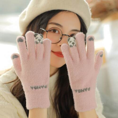 Warm Winter Gloves for Women and Girls - Cute Touchscreen Kn
