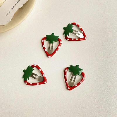 Hot Sweetly Strawberry Fruit BB Hair Claw Side Clips for Wom