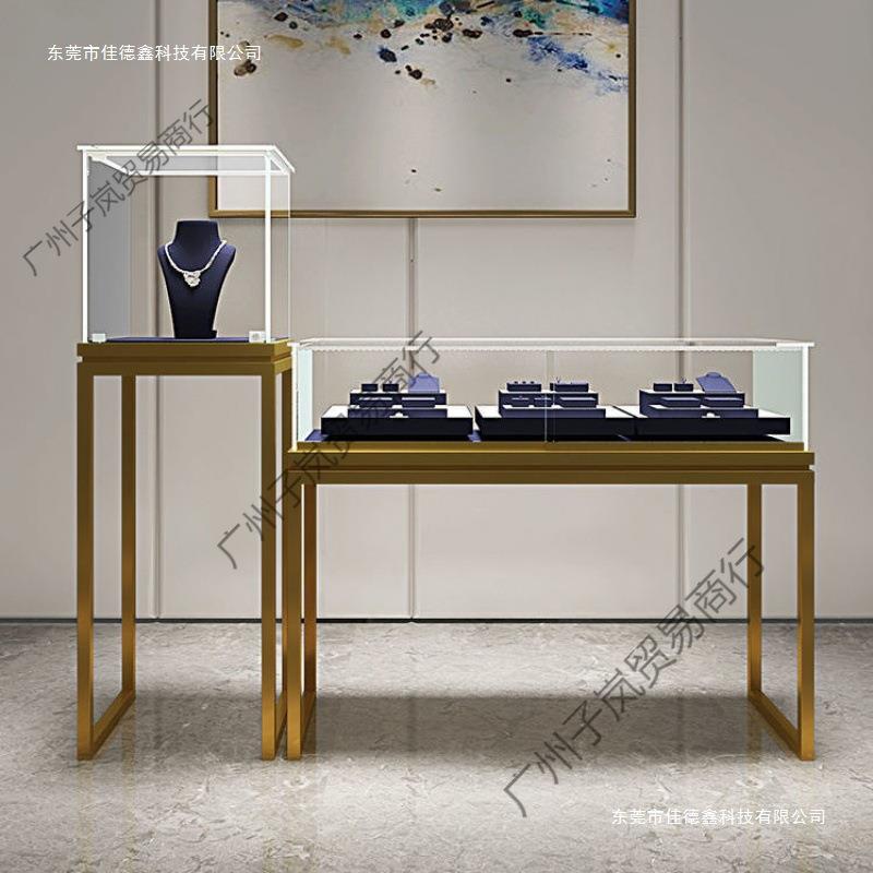 轻奢珠宝展示柜饰品首饰烤漆玻璃柜台商场博物馆商用店铺陈列柜子