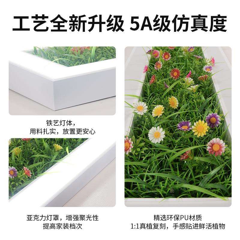 长方形绿植装饰吊灯会议室超市真花卉装饰长条灯休闲区办公室灯