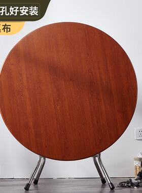 可折叠出桌桌家用圆形租房YQO餐吃饭桌子小户型简易便携夜市饭桌