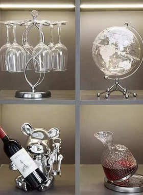 轻奢高档红酒杯杯架摆件现代家居饰品餐厅高脚杯醒酒器酒柜装饰品