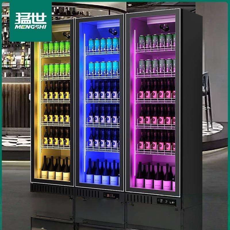 猛世啤酒柜酒吧展示柜冷藏商用冰箱超市保鲜柜网红冰柜三门饮料柜