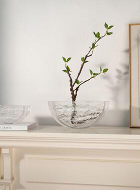 现代轻瓶奢高端花摆F75SS855件圆花器小干花半艺透样板间餐明桌客