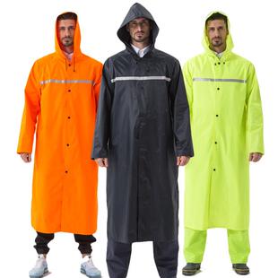 全身防水拉炼夹克 加厚加大雨披风衣长款 工作雨衣男式 女式