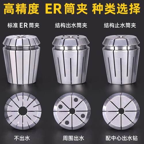 出水筒夹通水夹头erc16er20er25er32er40高精度内冷端面出水CJH