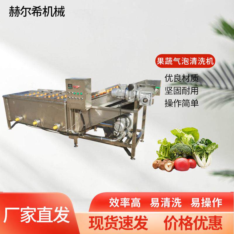 果蔬气泡清洗机水果蔬菜清洗设备全自动大型商用连续叶类洗菜机