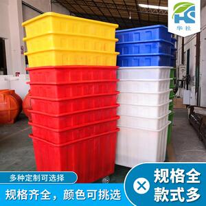 新款直销160L塑料方箱纺织印染落布车耐碰撞PE水箱养鱼虾水产养殖