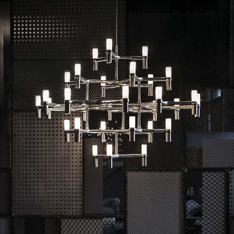 楼梯吊灯后现代复式公寓灯饰挑高跃层北欧别墅挑空客厅餐厅大吊灯