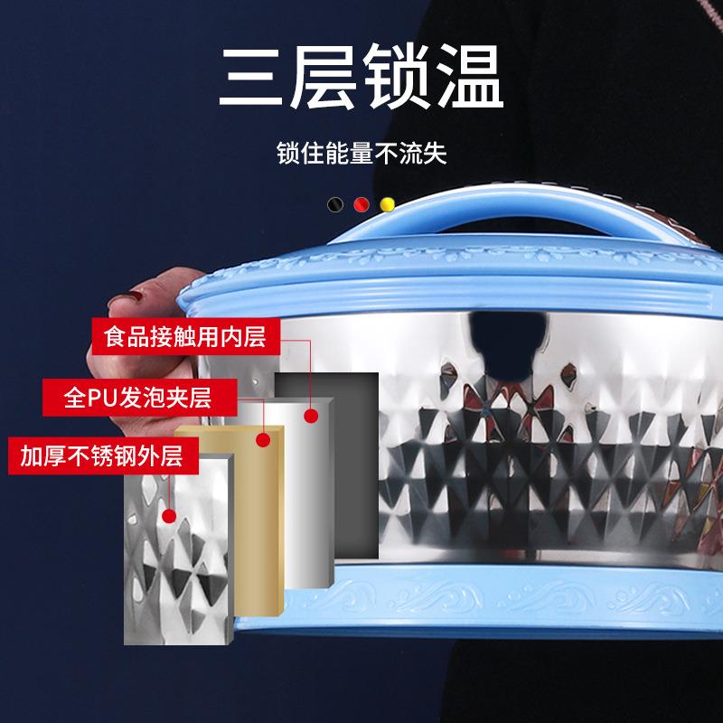 厂家直供 不锈钢保温锅三件套装跨境钻点不锈钢锅具套装保温锅具