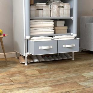 批发简易衣柜现代简约卧室收纳单人经济布艺衣橱19mm钢管75CM