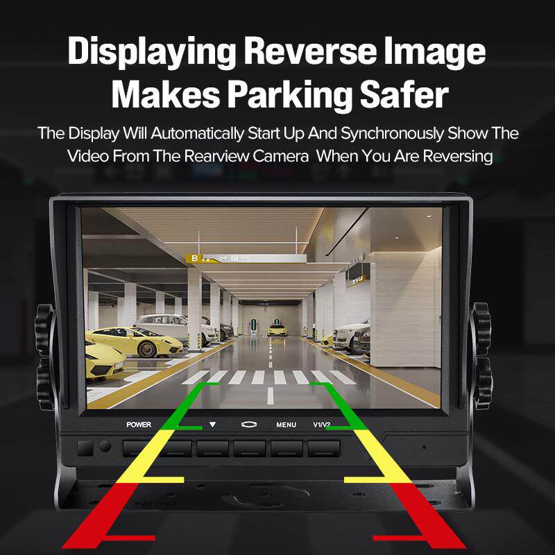 7寸车载显示器AHD双通道IPS高清屏宽压保护36V防震适用所有车型