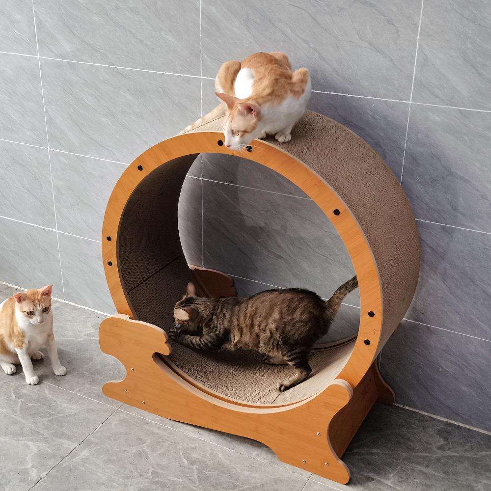 宠物猫抓板猫咪跑步机可刹车猫健身滚轮静音猫爪板猫爪板可替换