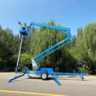 拖车折臂高空作业平台牵引式车路灯维修高空作业车拖车折臂升降级