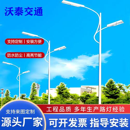 厂家直供LED路灯单双臂681012米路灯高低臂双头路灯单臂单头路灯