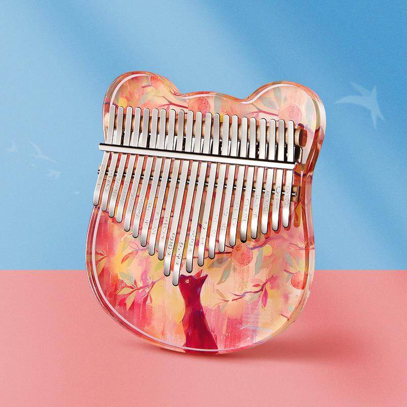 正品卡林乐巴琴拇指琴水晶透明彩2琴1音手指绘初学者17音器女生送