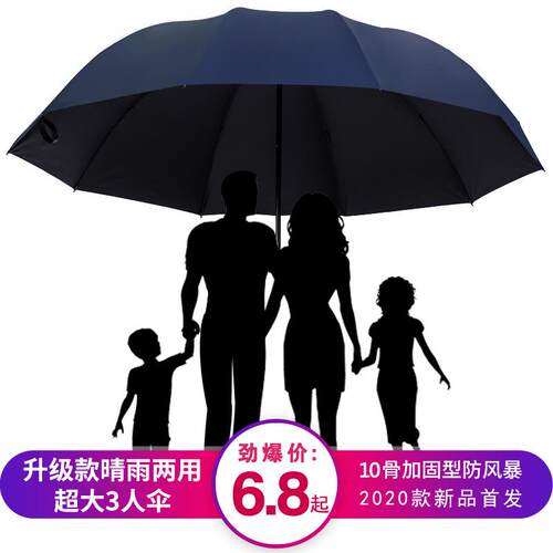 超大号折叠晴雨伞大量结实男女遮阳黑胶防晒抗风雨伞可印广告