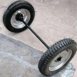 马车轮推车轮实心轮充气轮手推平板工具车400 12橡胶马车轮