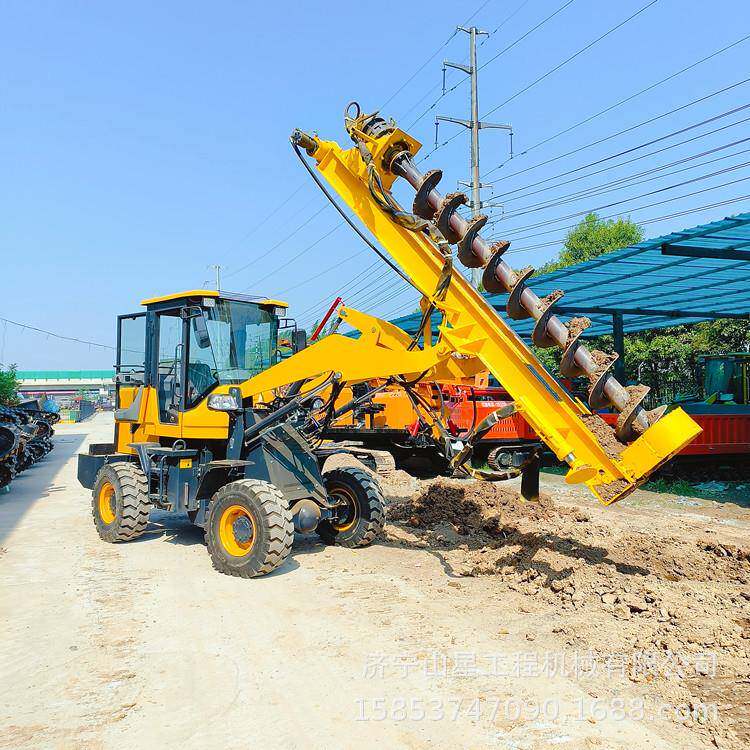 自营工厂改造铲车打桩机光伏地基螺旋钻孔升降伸缩滑架一杆成孔