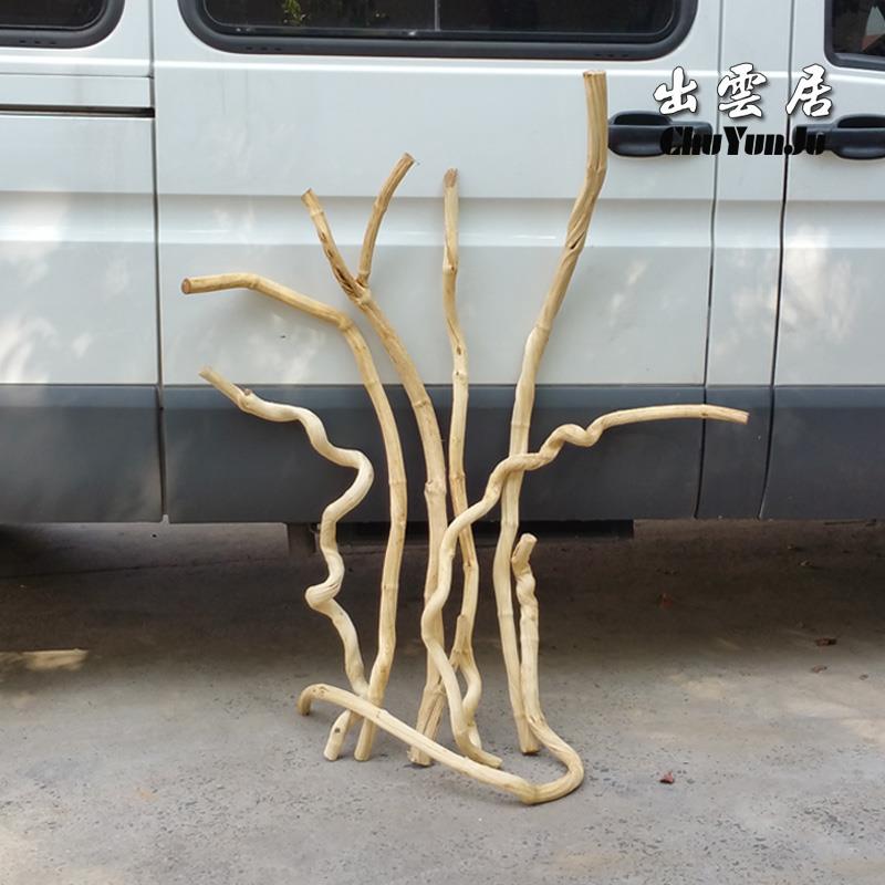 干树枝 山藤装饰树枝枯枝枯木干枝艺术道具挂件天然麻花藤 白树枝