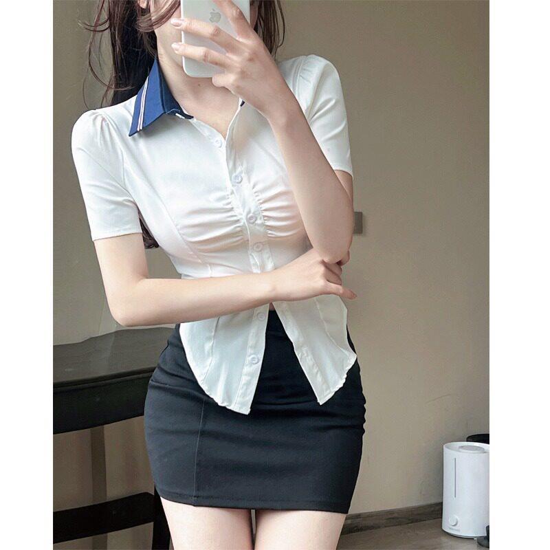 制服套装工作服职业装女白衬衫包臀裙美容师沐足按摩技师服