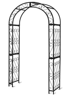 铁艺花园拱门黑色金属装饰拱门适用于室内外庭院花园婚礼派对