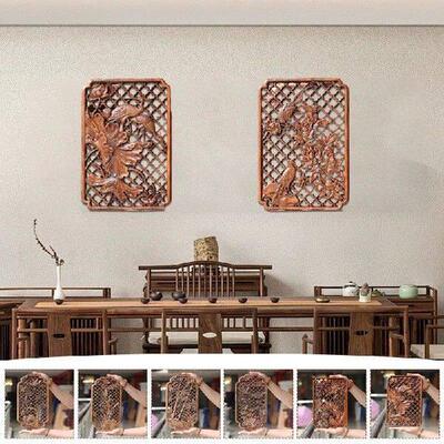Chinese Classical Hollow Wood Carving Crafts Camphor Wood