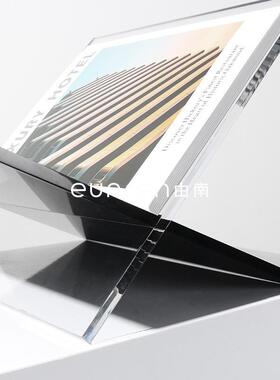简约现代亚克力软装饰品家居书房桌面收纳书架样板房间杂志架摆件