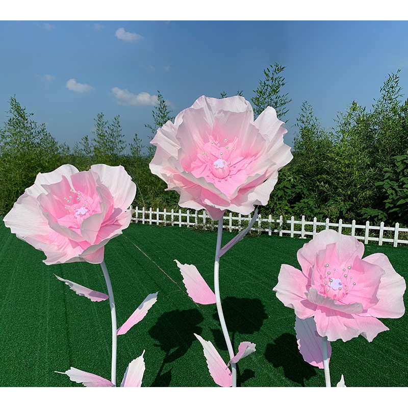 婚庆婚礼花彩虹展示舞台路三件套纸花道具纸花布置引商场玫瑰背景