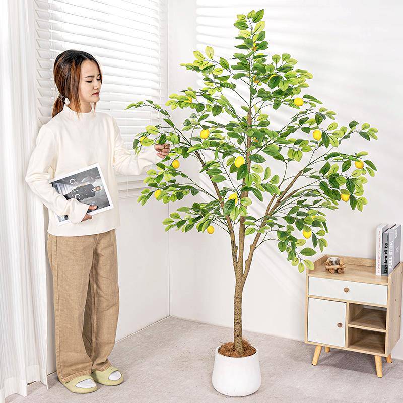 柠檬树轻奢假绿植室内客厅大型落地盆栽装饰摆件仿生植物