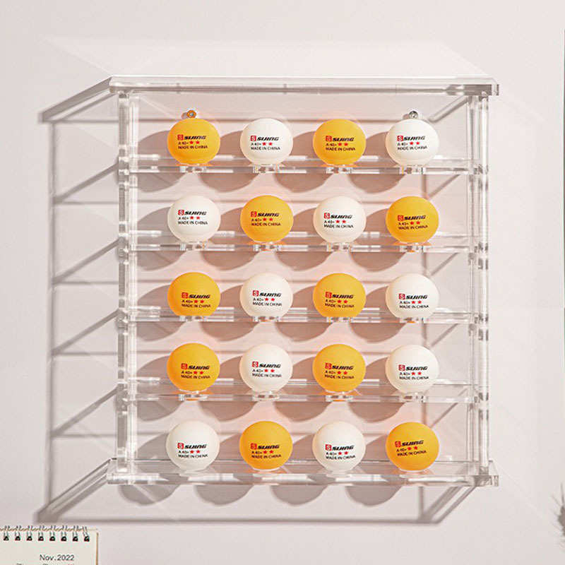 透明壁挂亚克力高尔夫球收藏展示收纳盒架多孔球类陈列收纳盒