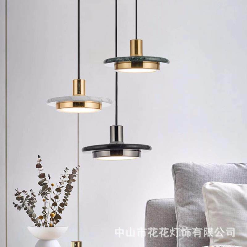 现代简约ins餐厅吧台小吊灯艺术大理石水磨石单头床头装饰灯